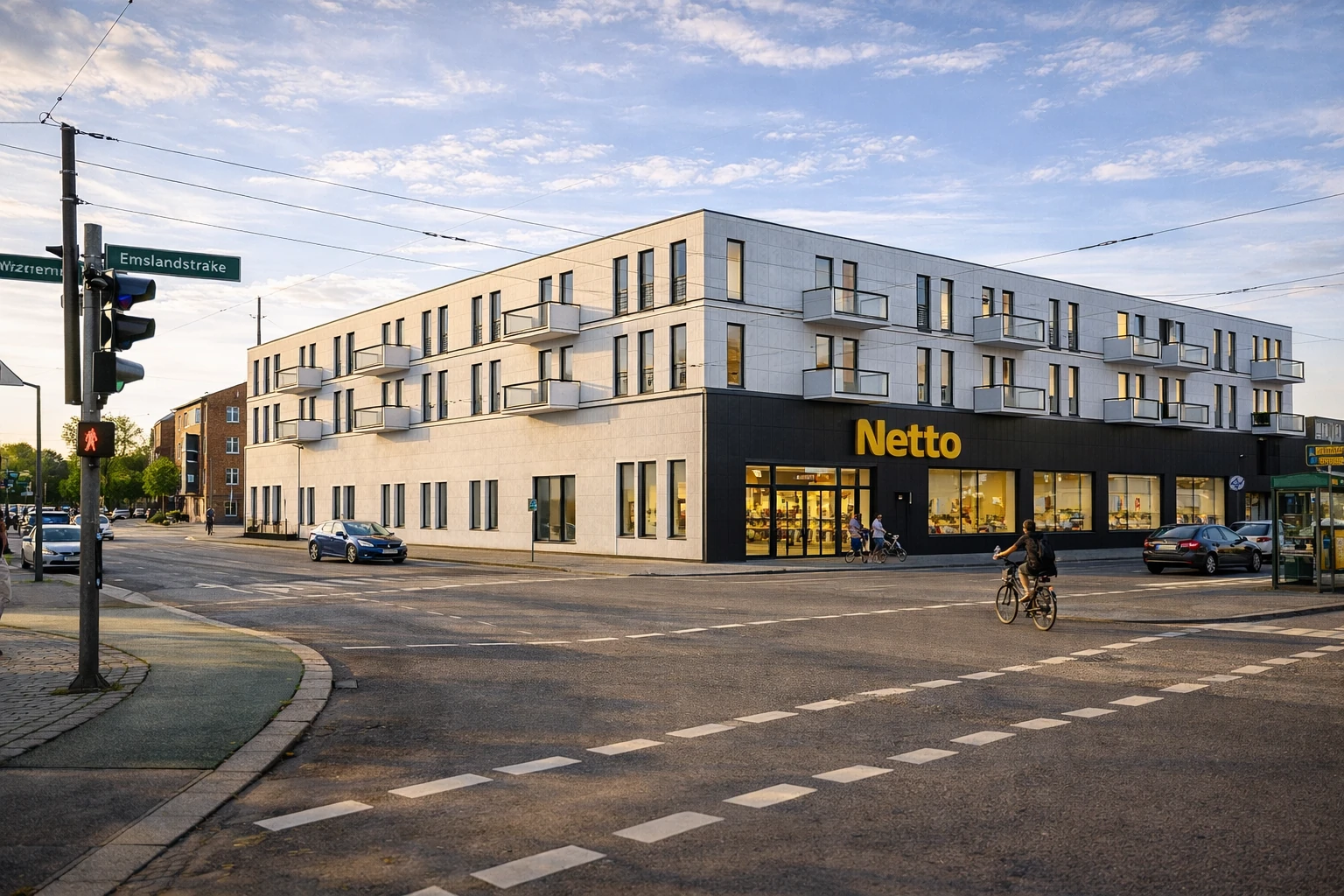 Projektdarstellung: Netto-Markt und Wohnen in der Bahnhofstraße Berlin