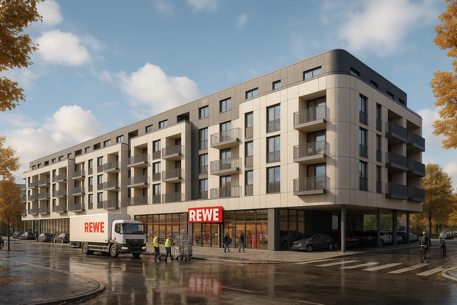 Projektdarstellung: Neubau Nahversorger und Wohnen Rostock Papendorf