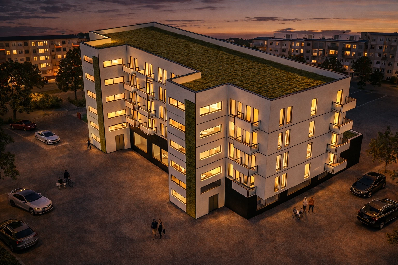 Projektdarstellung: Neubau Netto-Markt und Wohnen in der Brahestraße in Rostock
